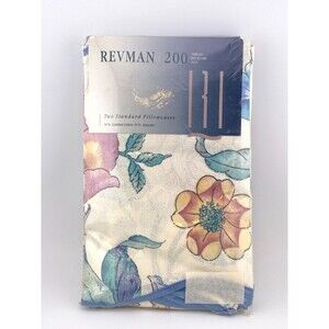 Vtg NOS 1989 Revman Standard Pillowcases USA Pastel Floral Scalloped Grannycore